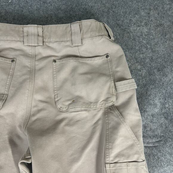 Duluth Trading Co Cargo Pants Mens 36X30 Beige Khaki Straight Leg Workwear Flaws - Picture 12 of 13